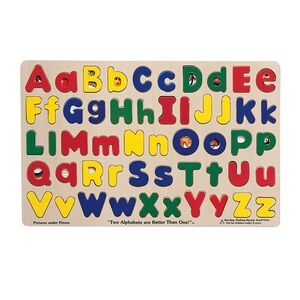 Melissa & Doug Upper & Lower Case Alphabet Letters Wooden Puzzle (52 pcs)